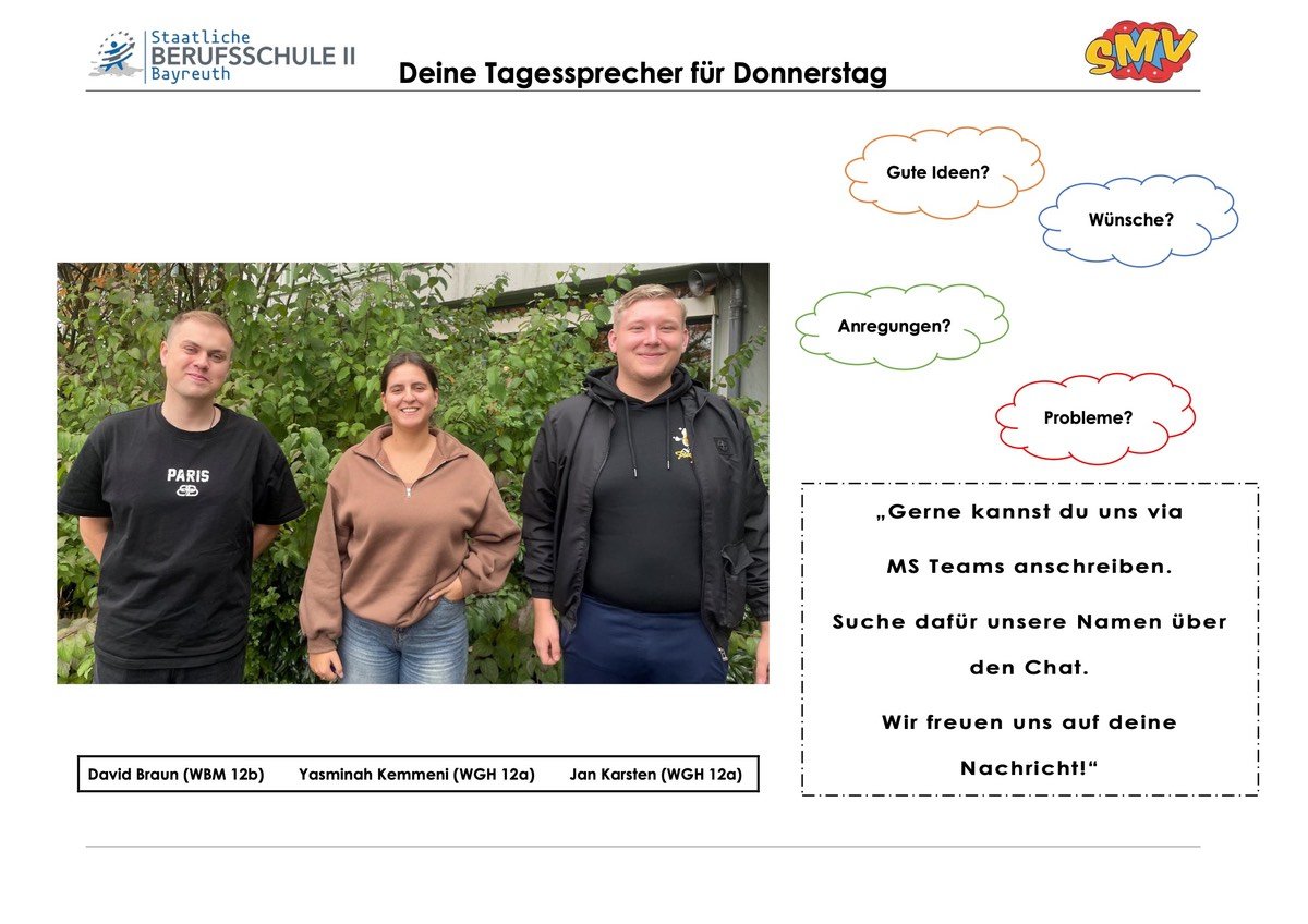 Tagessprecher Donnerstag