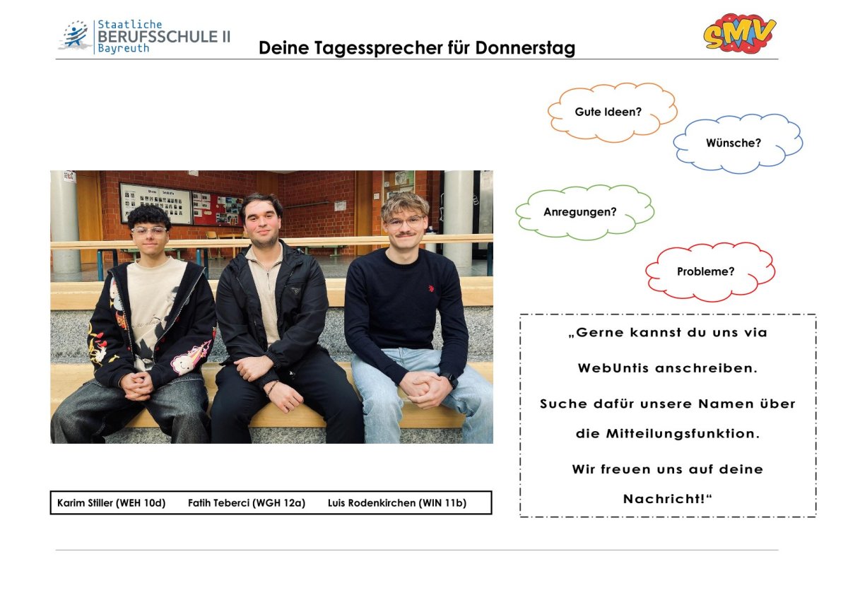 Tagessprecher Donnerstag