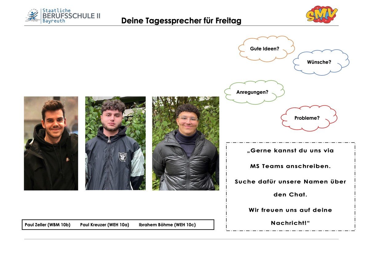 Tagessprecher Freitag