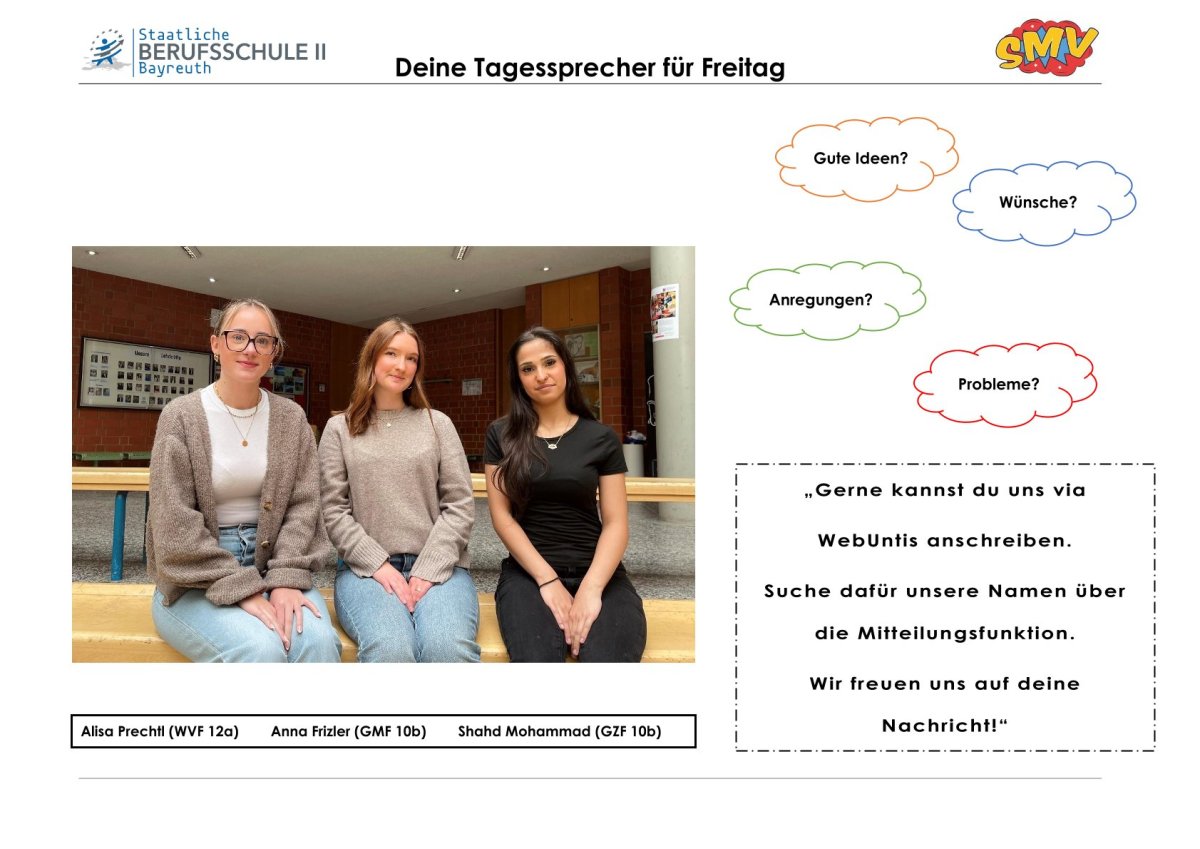 Tagessprecher Freitag