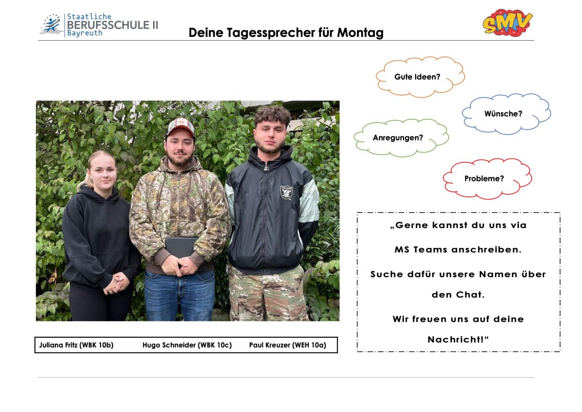 Tagessprecher Montag