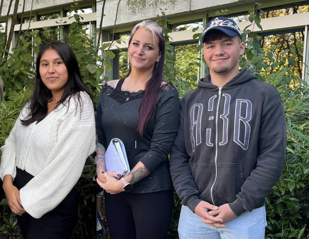 Gruppenbild der 3 Mitglieder der SMV im Schuljahr 2024/25